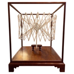 Mid-19th Century Sailor-Made Whalebone Yarn Swift in Custom Mahogany Case