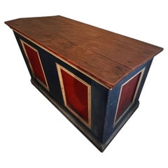 19th Century American Painted Voter’s Desk in Distressed Red, White, and Blue