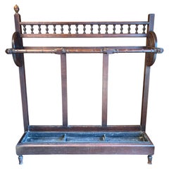 Edwardian Mahogany Stick Stand by James Shoolbred & Co., London, c. 1900