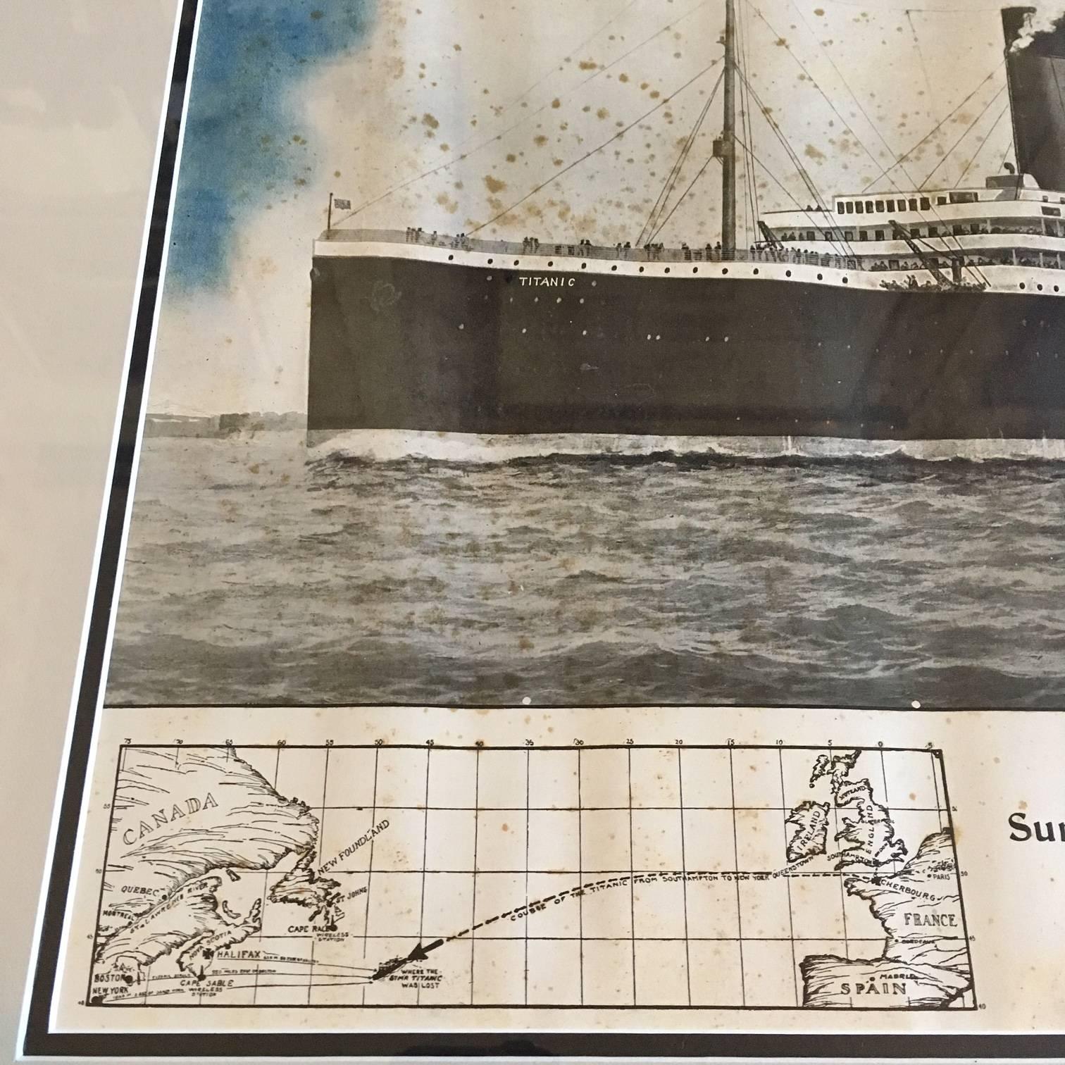 Paper Period Printed Broadside of the Titanic Catastrophe, Published on April 15, 1912