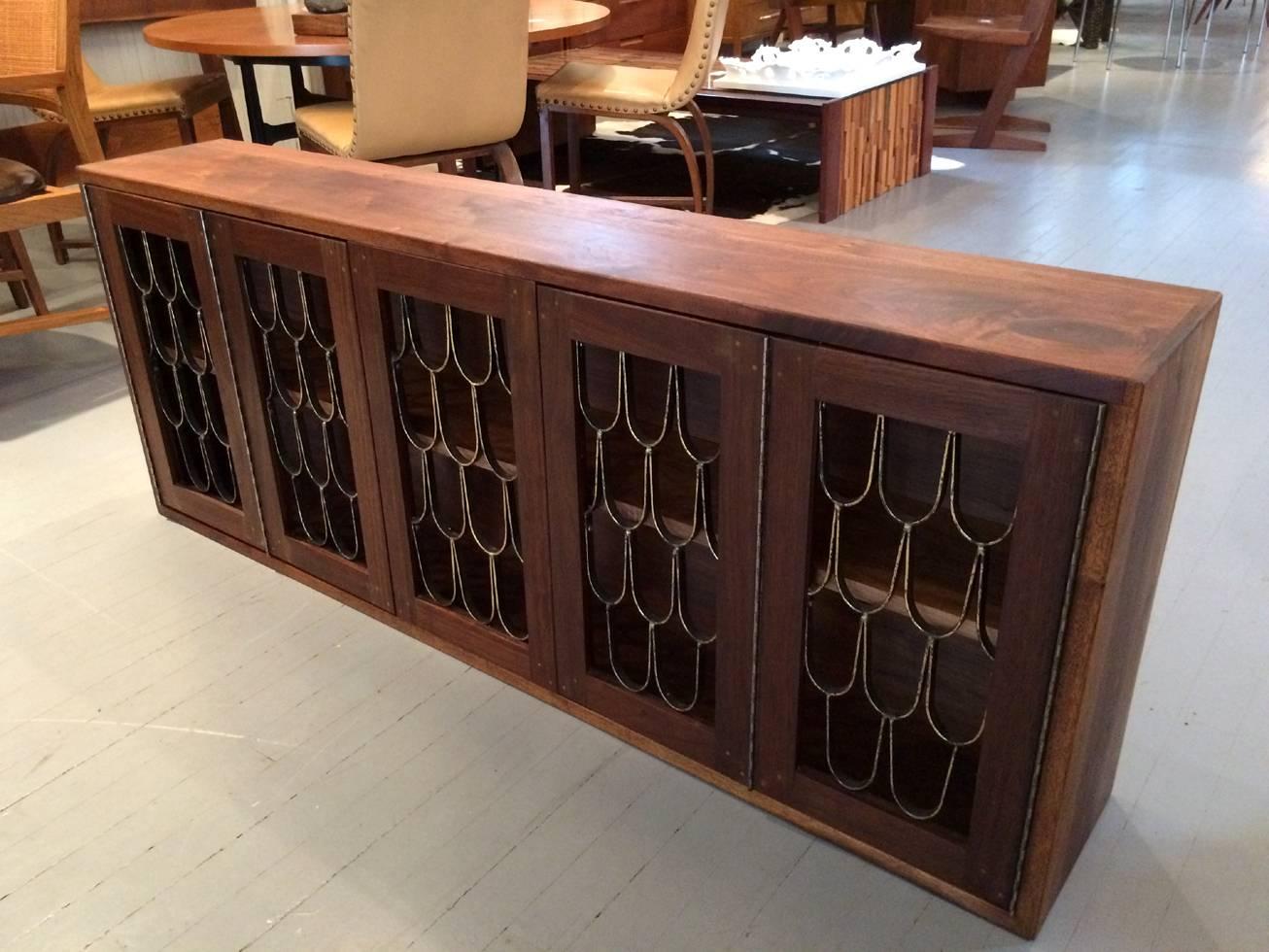American Rare and Early Walnut Wall Hanging Cabinet by Paul Evans and Phillip Powell For Sale