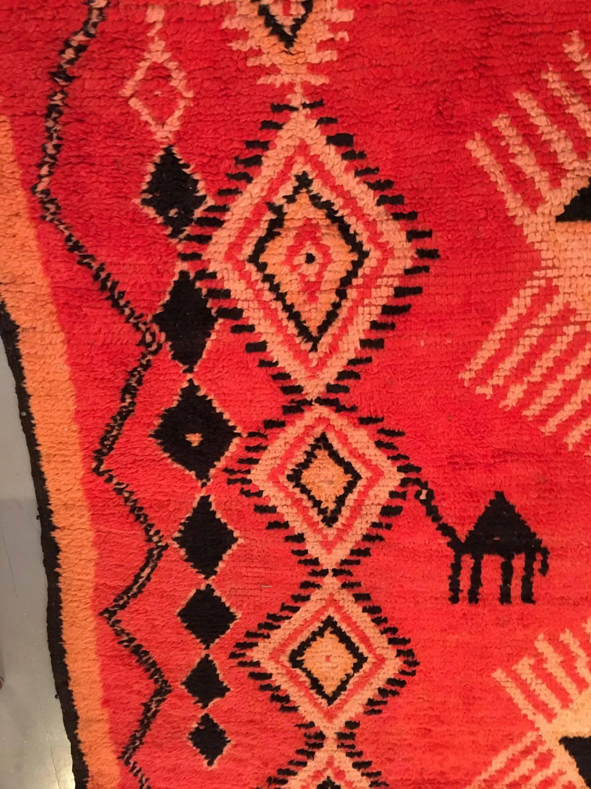 Large Vintage Moroccan Berber Wool Rug 1
