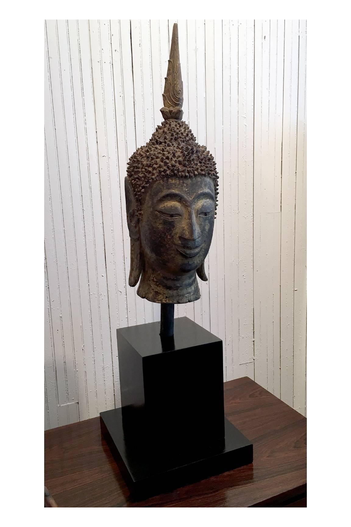 Tribal Southeast Asian Antique Buddha Head from Laos