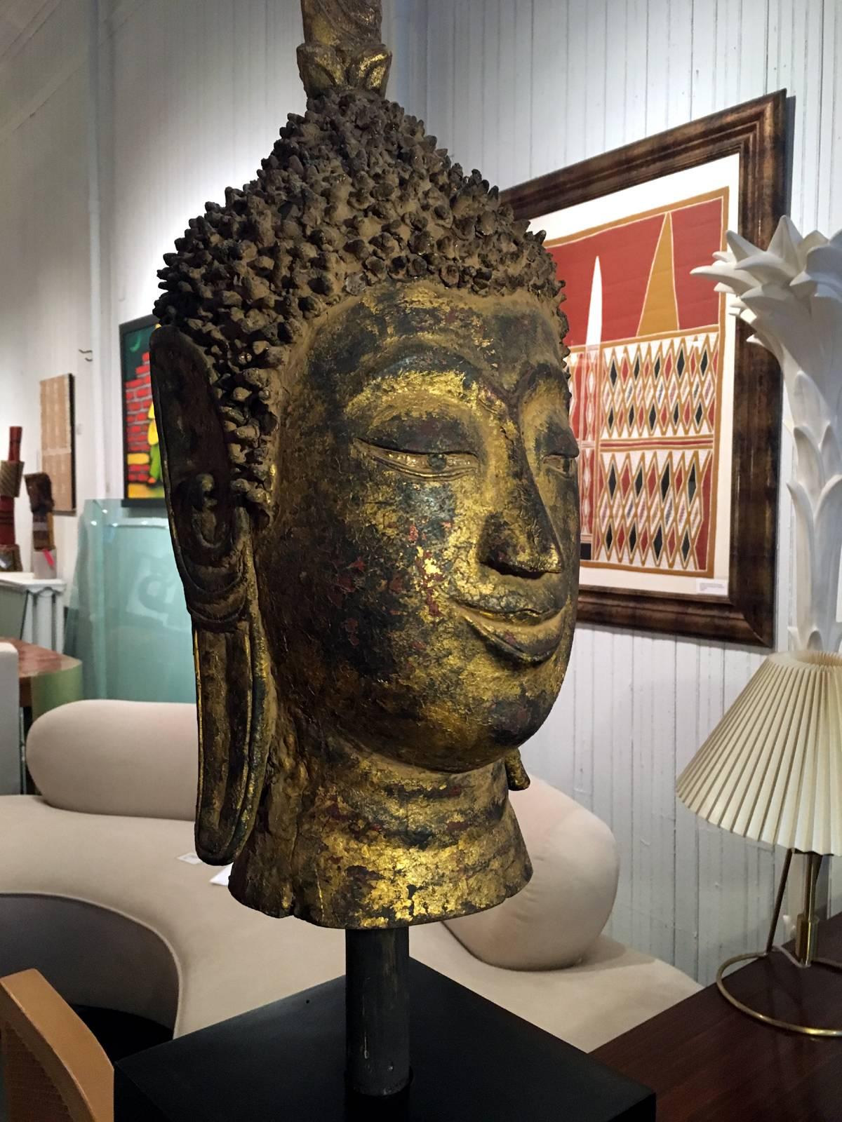 Laotian Southeast Asian Antique Buddha Head from Laos