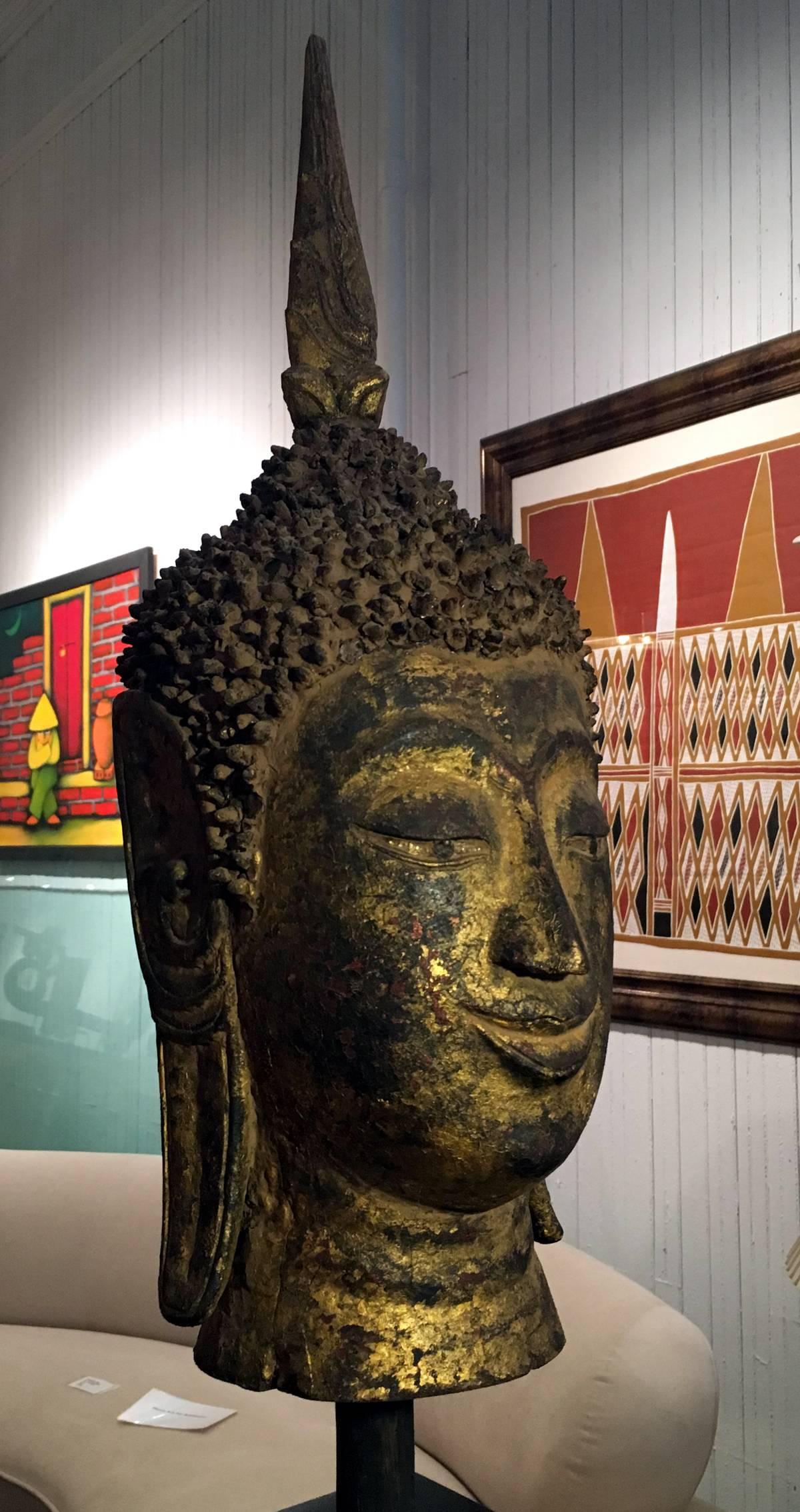 19th Century Southeast Asian Antique Buddha Head from Laos