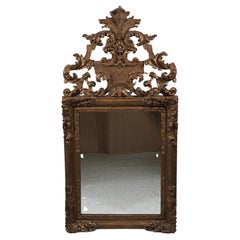 French Régence Gilt Wood Mirror, 18th century