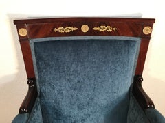 Antike Bergère im Empire-Stil aus Mahagoni, Frankreich, um 1800