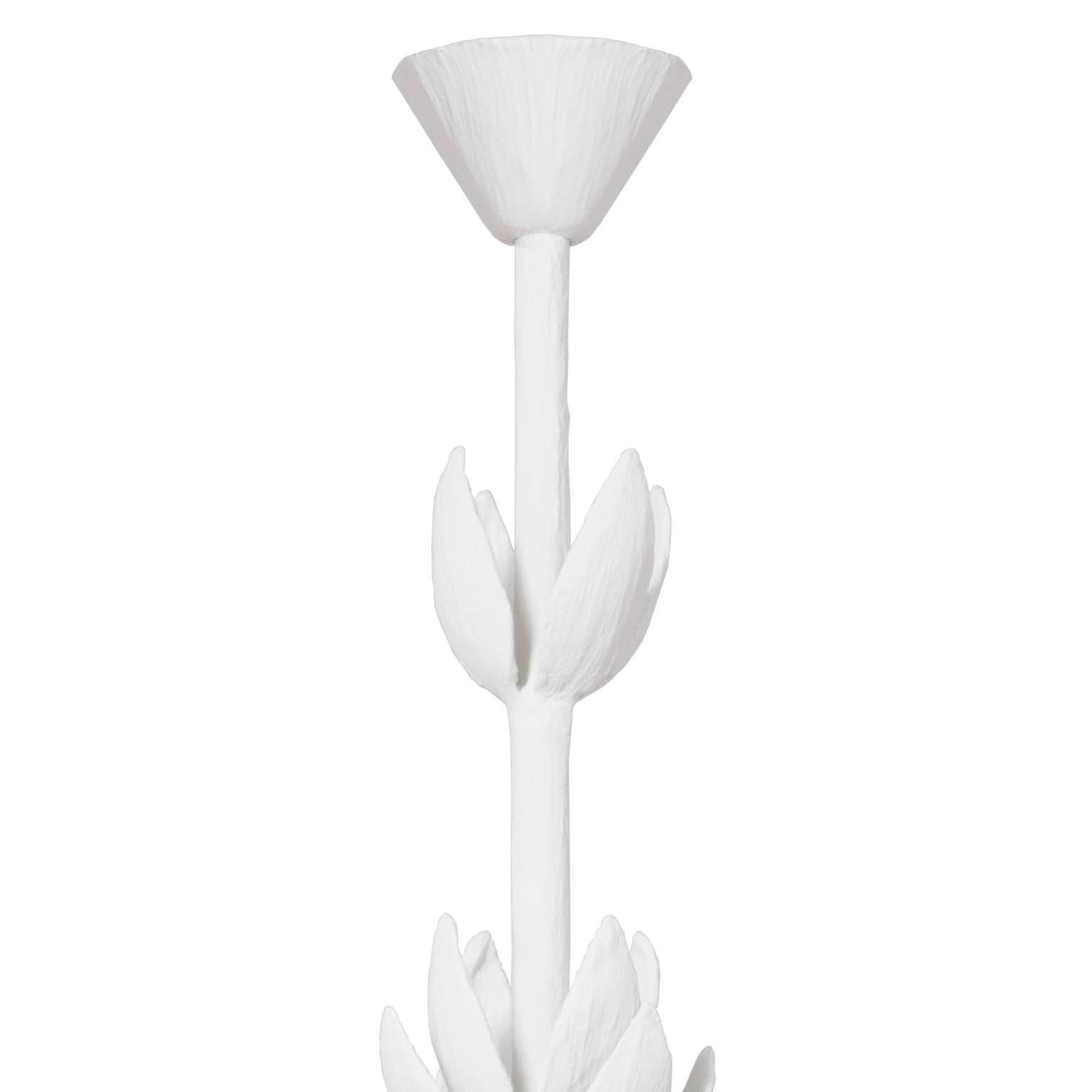 white plaster chandelier