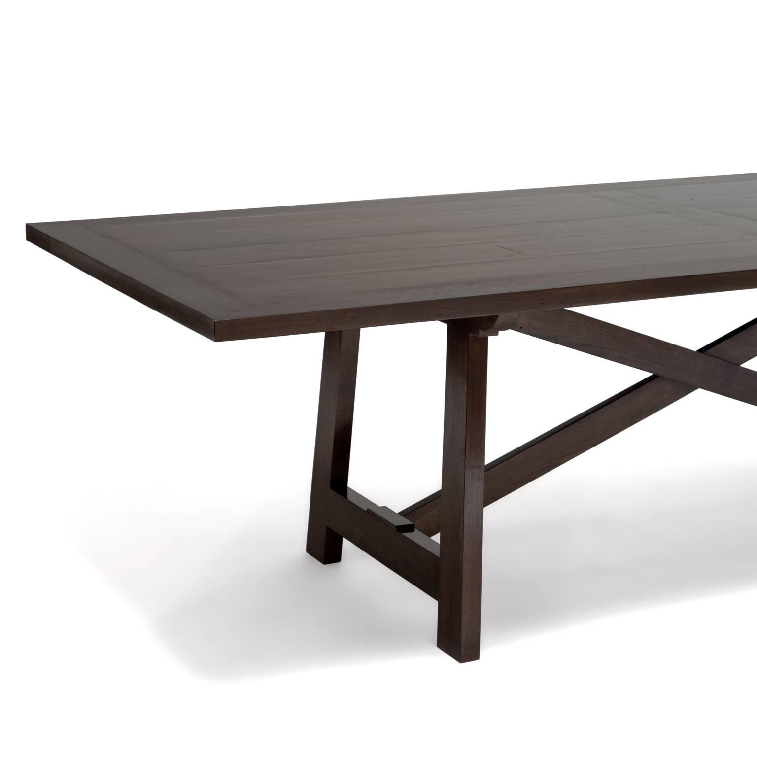 Atelier Demiurge Collection Siena Dining Table shown with inset 19th century walnut bordered top in mink finish. Inquire for finish and extension options.

Atelier Demiurge Collection pieces are made to order, and custom sizes are available. Please