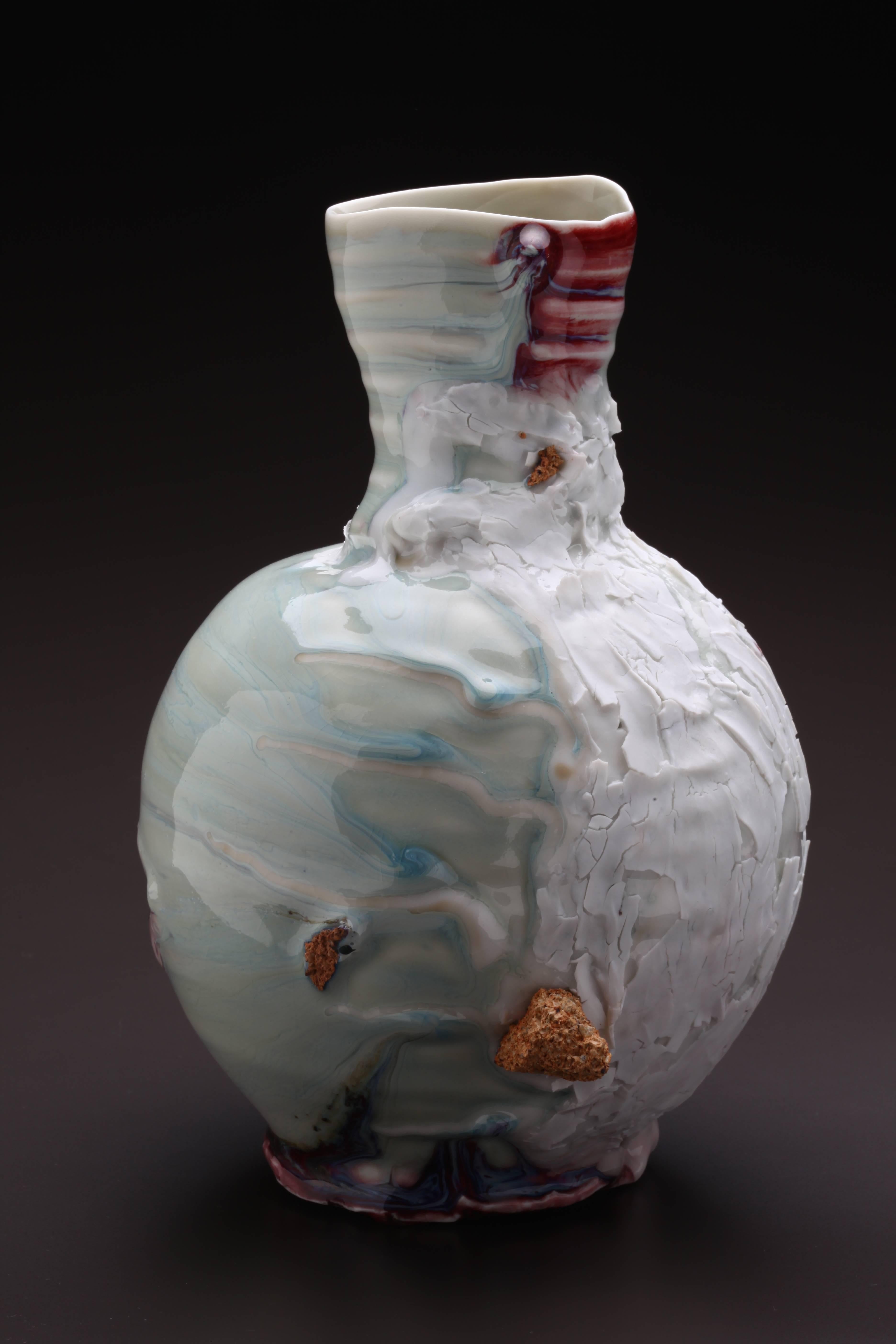English Contemporary Ceramic Memory Drift Jar by Gareth Mason For Sale