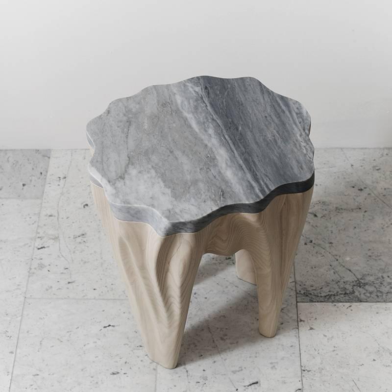 Markus Haase, Ash and Marble Side Table, USA, 2016 For Sale 1