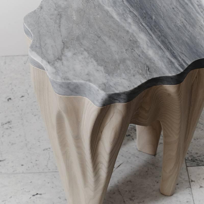 Markus Haase, Ash and Marble Side Table, USA, 2016 For Sale 2