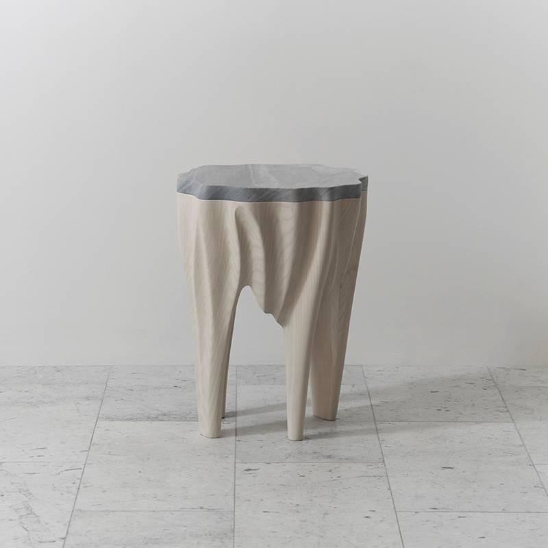 Contemporary Markus Haase, Ash and Marble Side Table, USA, 2016 For Sale