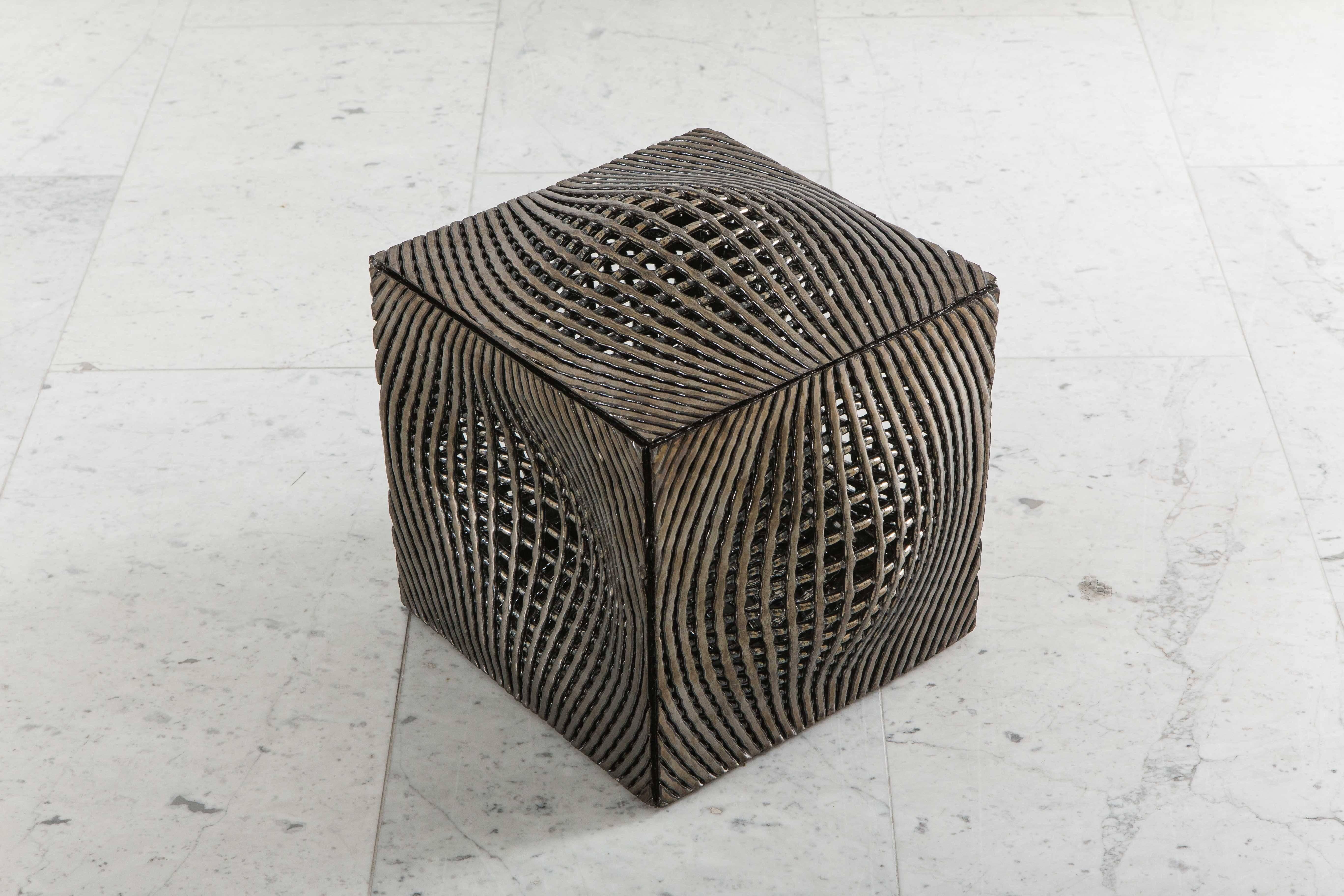 Colleen Carlson, Metallic Cube Sculpture, USA, 2016 In Excellent Condition In New York, NY