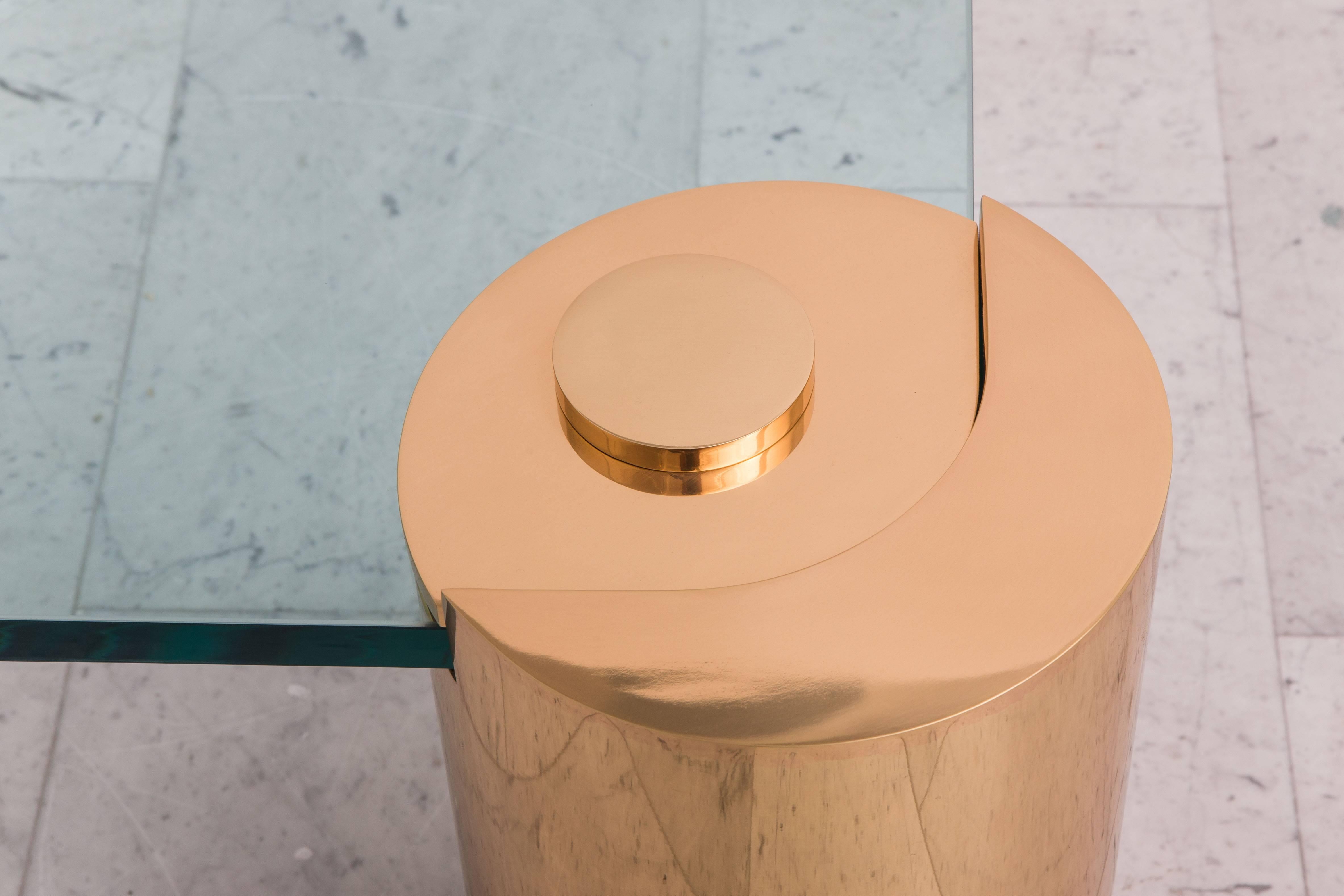 Karl Springer LTD, Table à pieds en sculpture en bronze poli, États-Unis, 2016 Excellent état - En vente à New York, NY