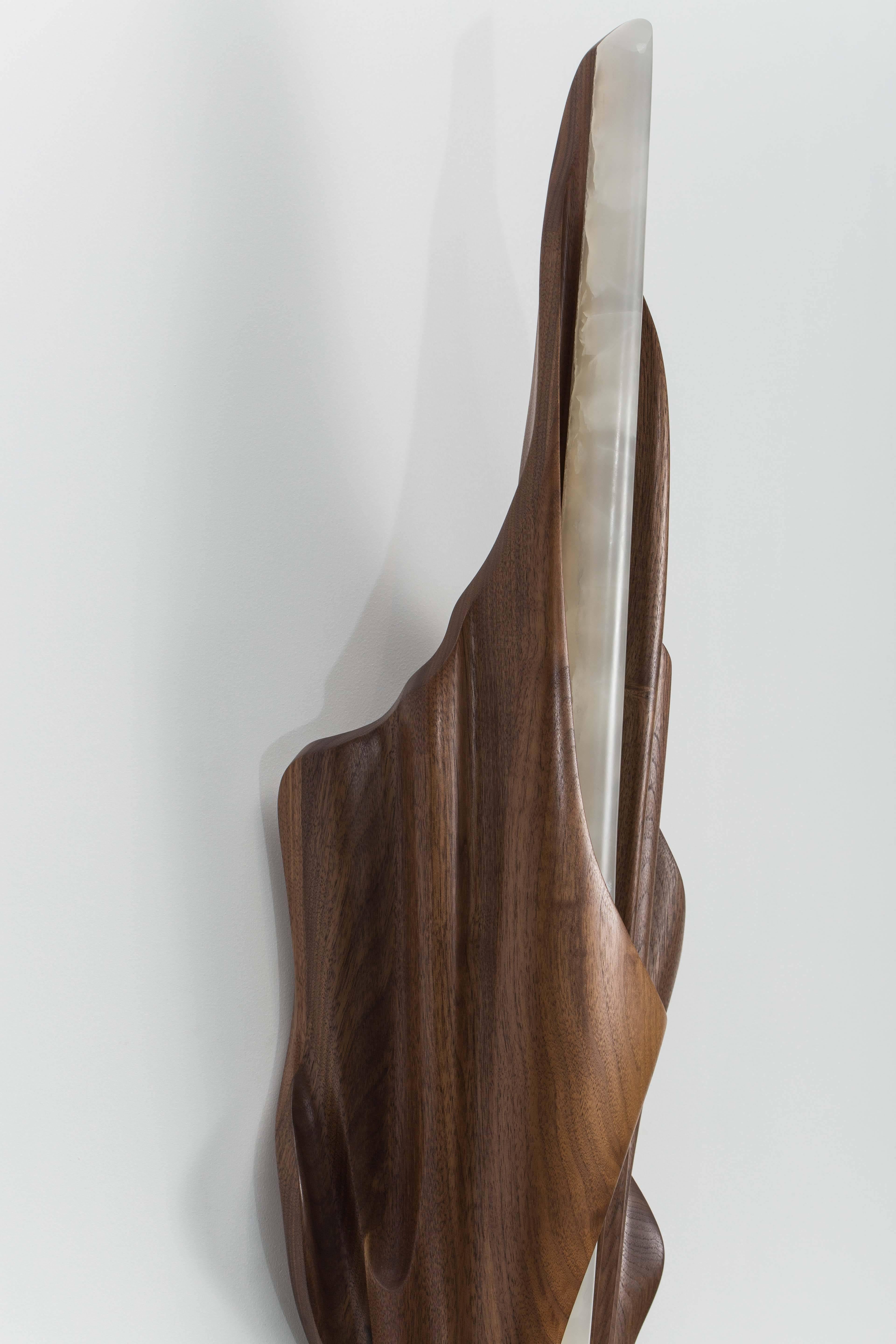 American Markus Haase, Black Walnut Single Wrapped Sconce, USA, 2016 For Sale