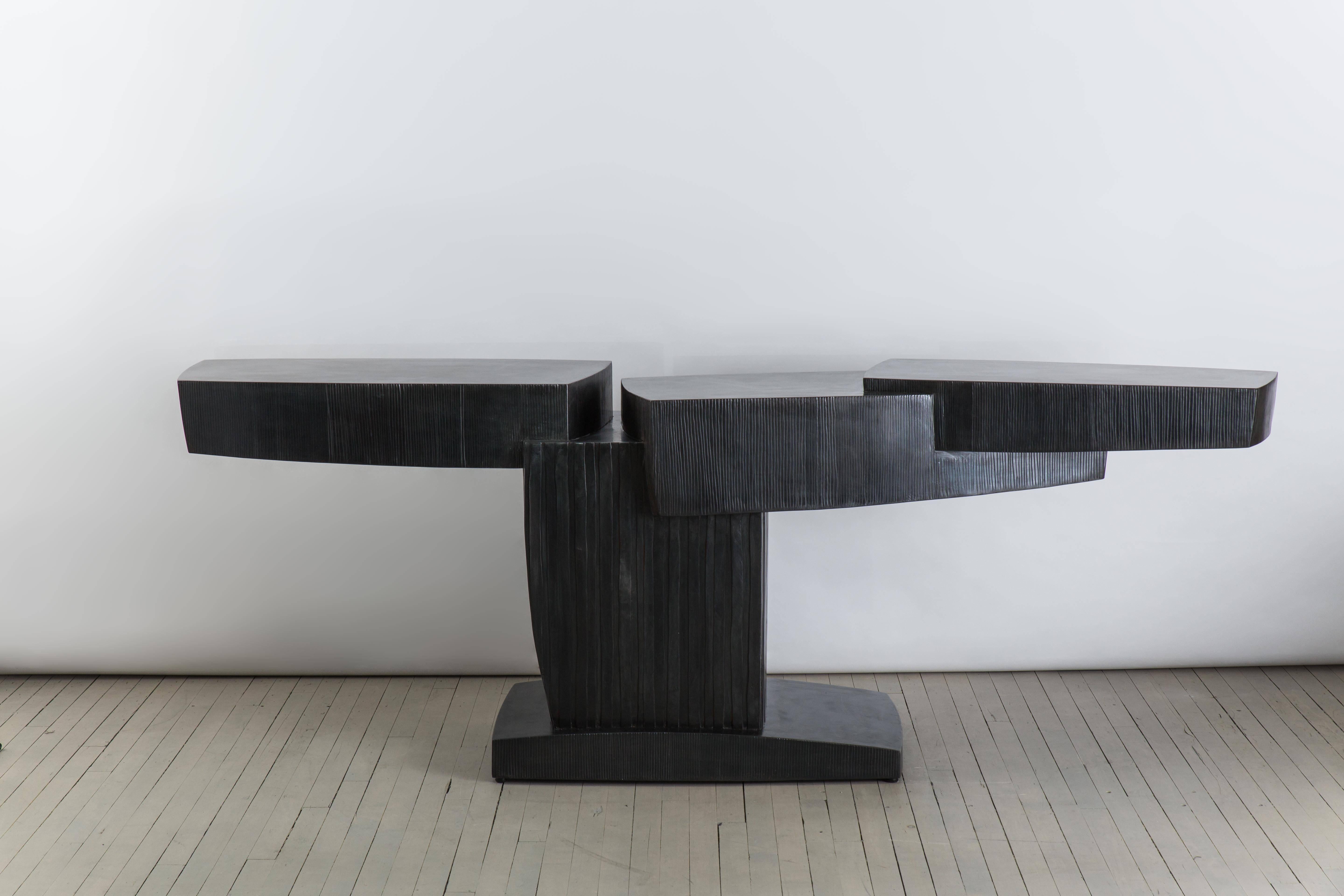 Contemporary Gary Magakis, Blackened Steel Ledges Console, USA, 2016 For Sale