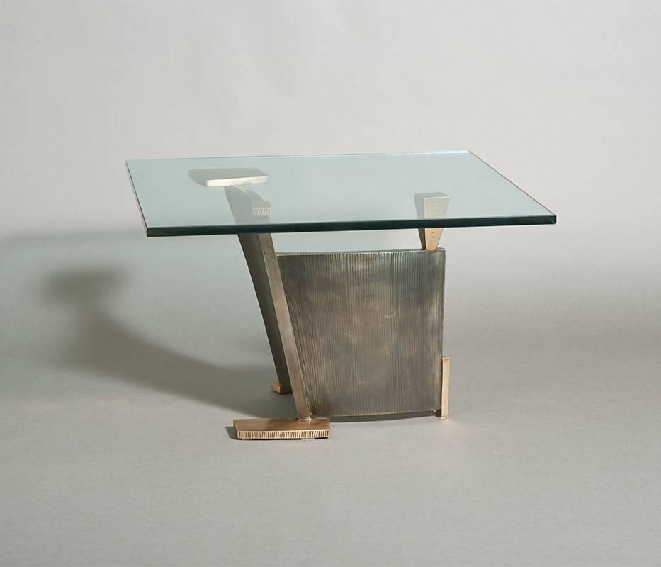 Gary Magakis, Steel and Bronze Sculptural Low Table, USA, 2015 For Sale 1