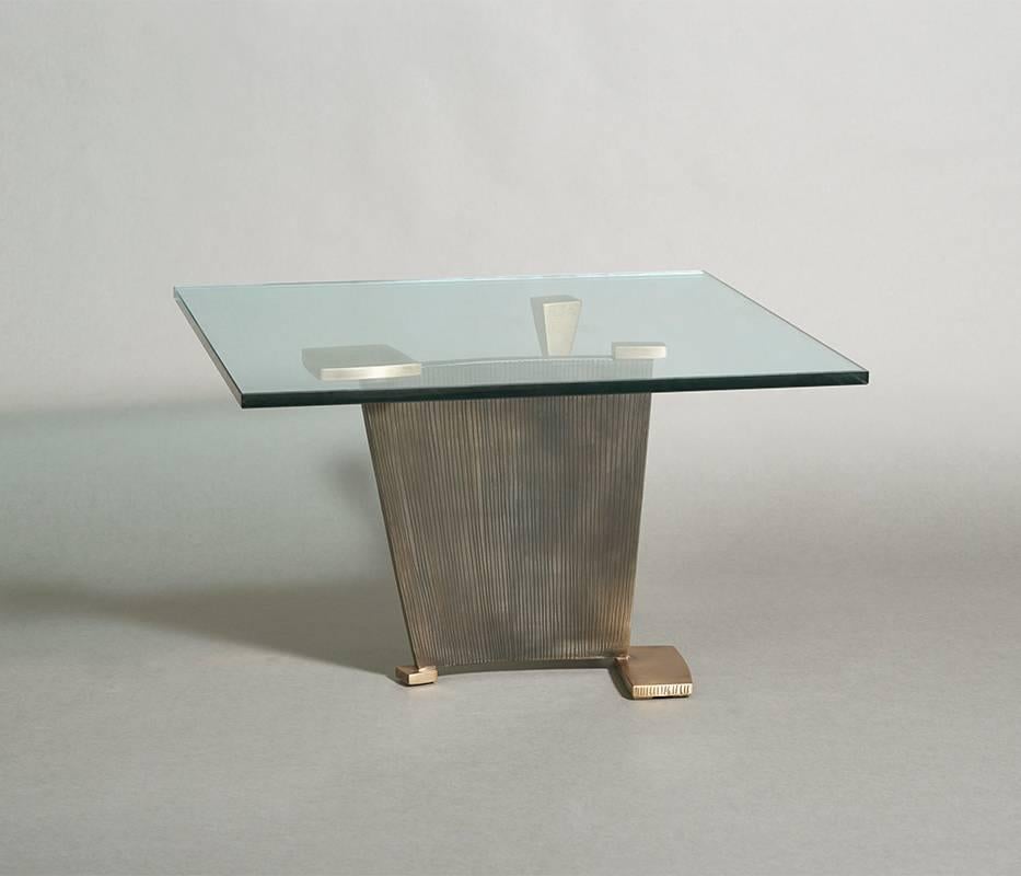 Contemporary Gary Magakis, Steel and Bronze Sculptural Low Table, USA, 2015 For Sale
