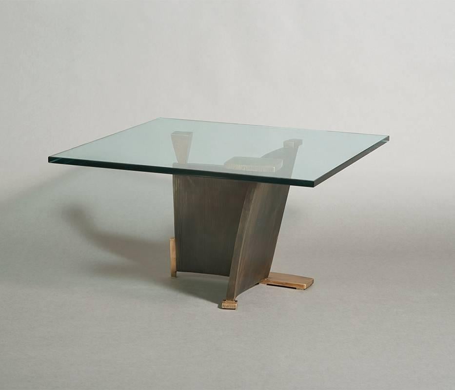 Gary Magakis, Steel and Bronze Sculptural Low Table, USA, 2015 For Sale 4