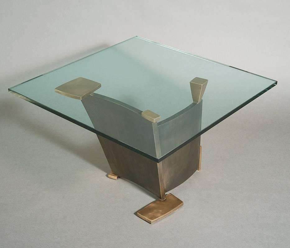 Gary Magakis, Steel and Bronze Sculptural Low Table, USA, 2015 For Sale 3