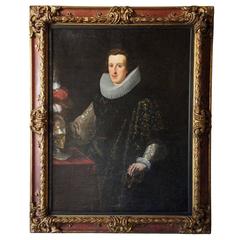 Spanish School Oil on Canvas Painting, Portrait of Nobleman