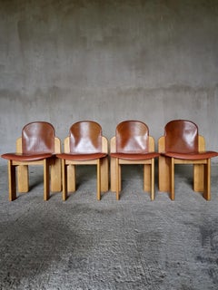 Satz von 4 Esszimmerstühlen, entworfen von Silvio Coppola für Fratelli Montina, Italien, 1970er Jahre