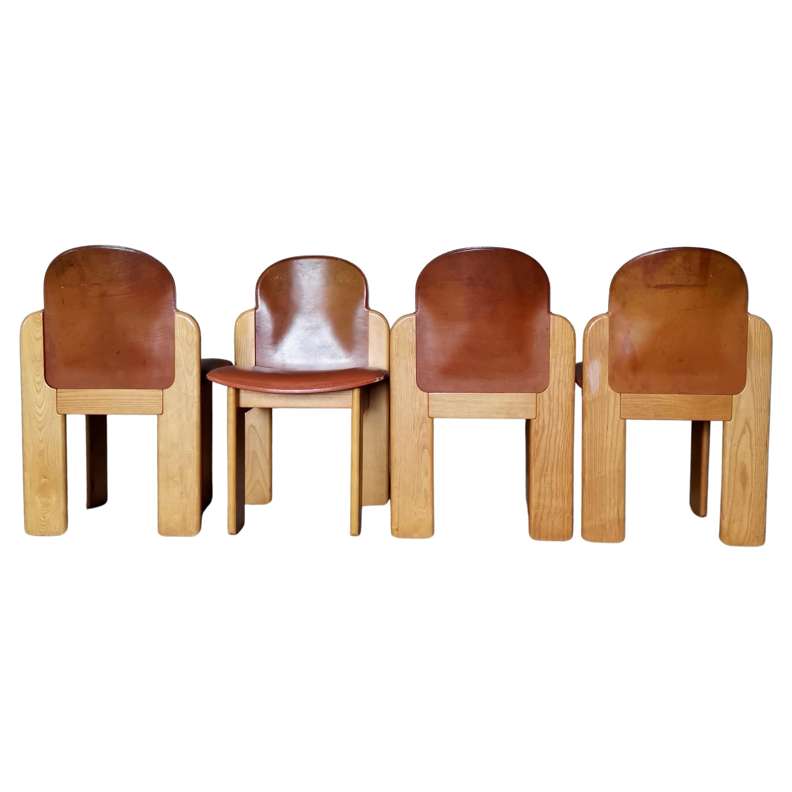 Set of 4 dining chairs design by Silvio Coppola for Fratelli Montina Italy 1970s