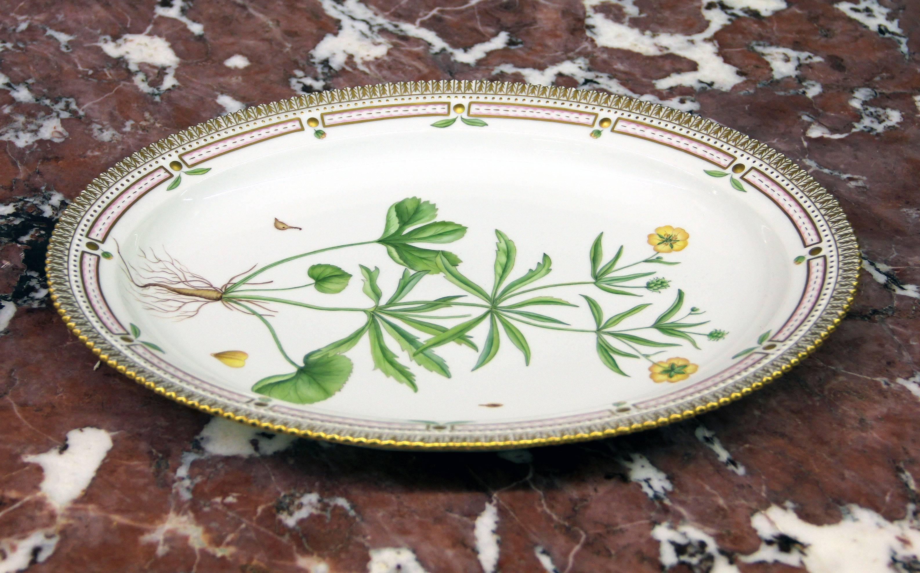 Danish Royal Copenhagen Flora Danica Medium Oval Platter