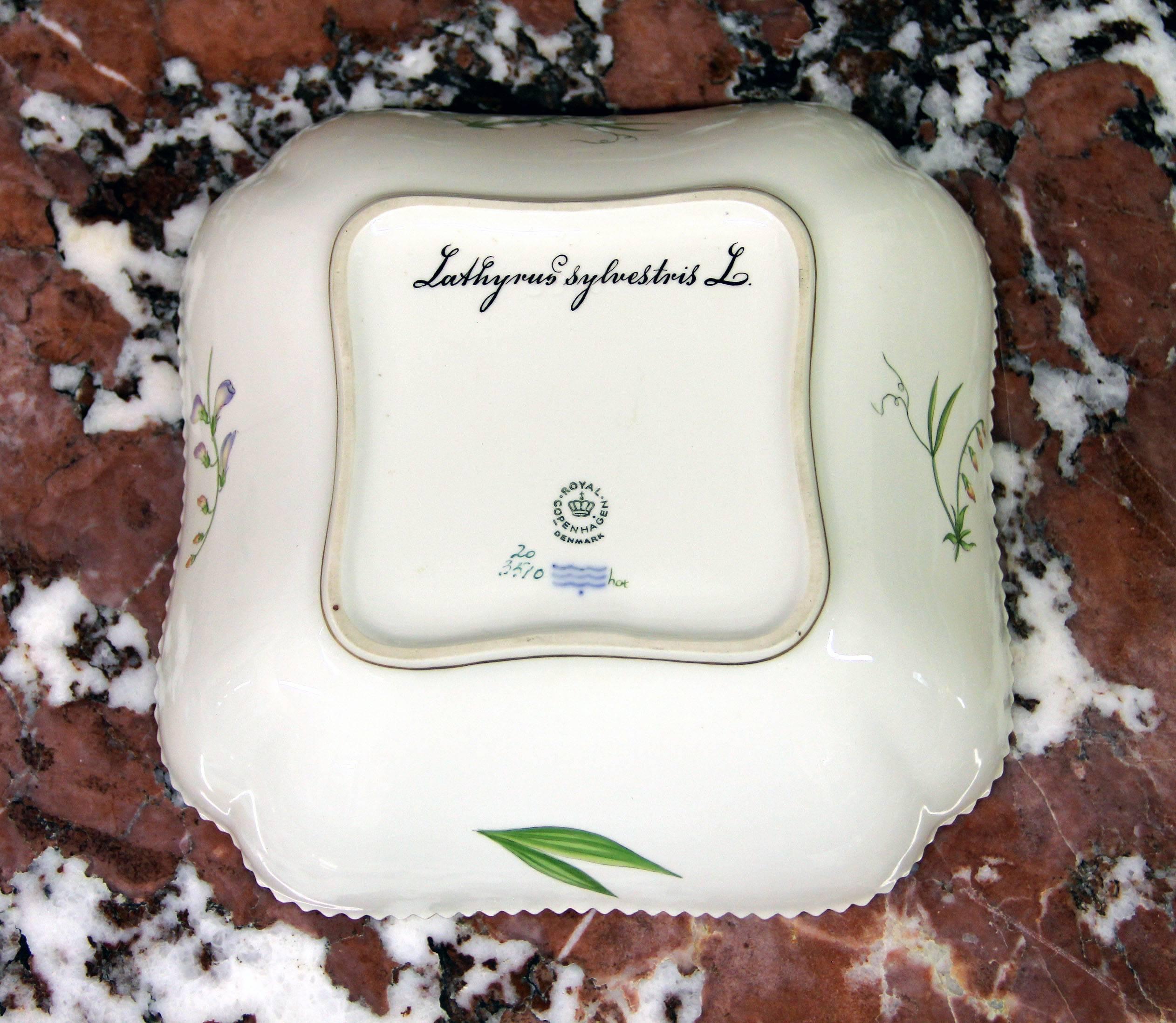Danish Royal Copenhagen Flora Danica Square Vegetable Dish