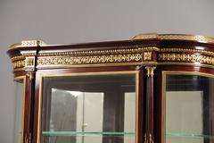 Late 19th Century Parquetry and Gilt Bronze Vitrine Cabinet by Paul Sormani