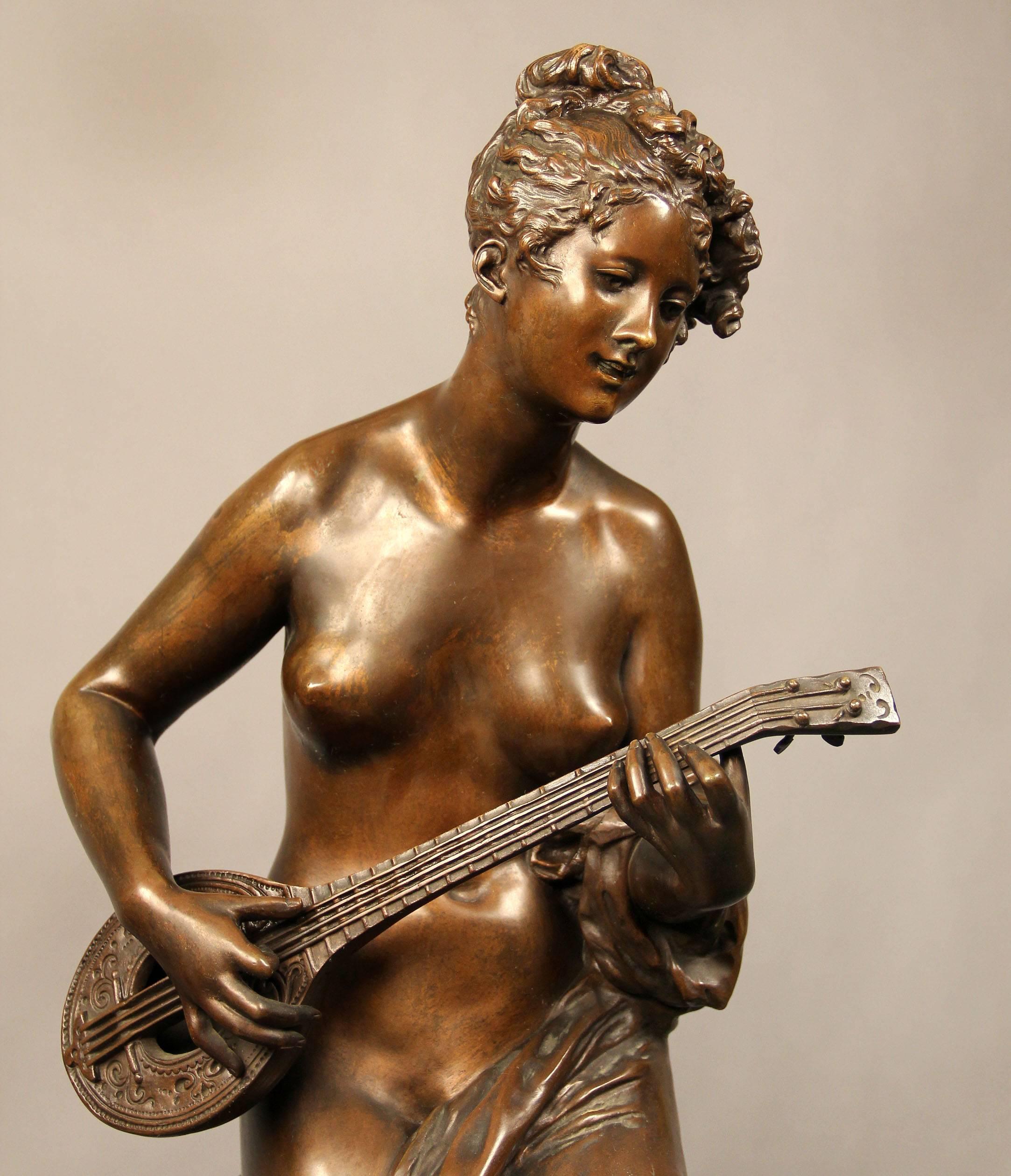 Belle Époque Late 19th Century French Bronze Figure Entitled 