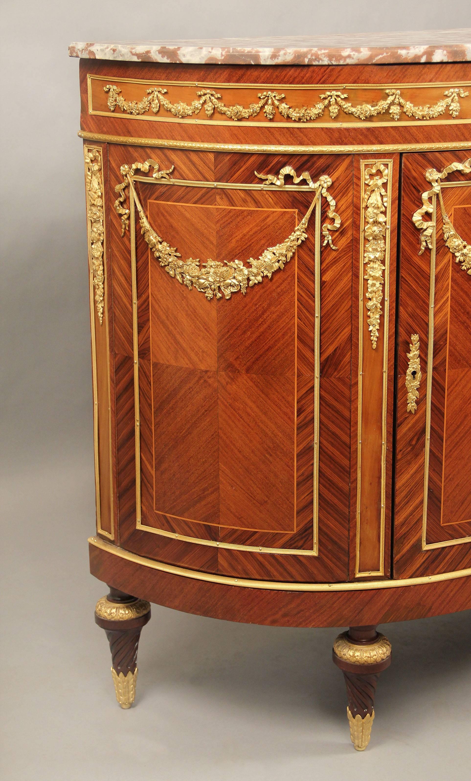 French Fine Late 19th Century Gilt Bronze-Mounted Louis XVI Style Cabinet