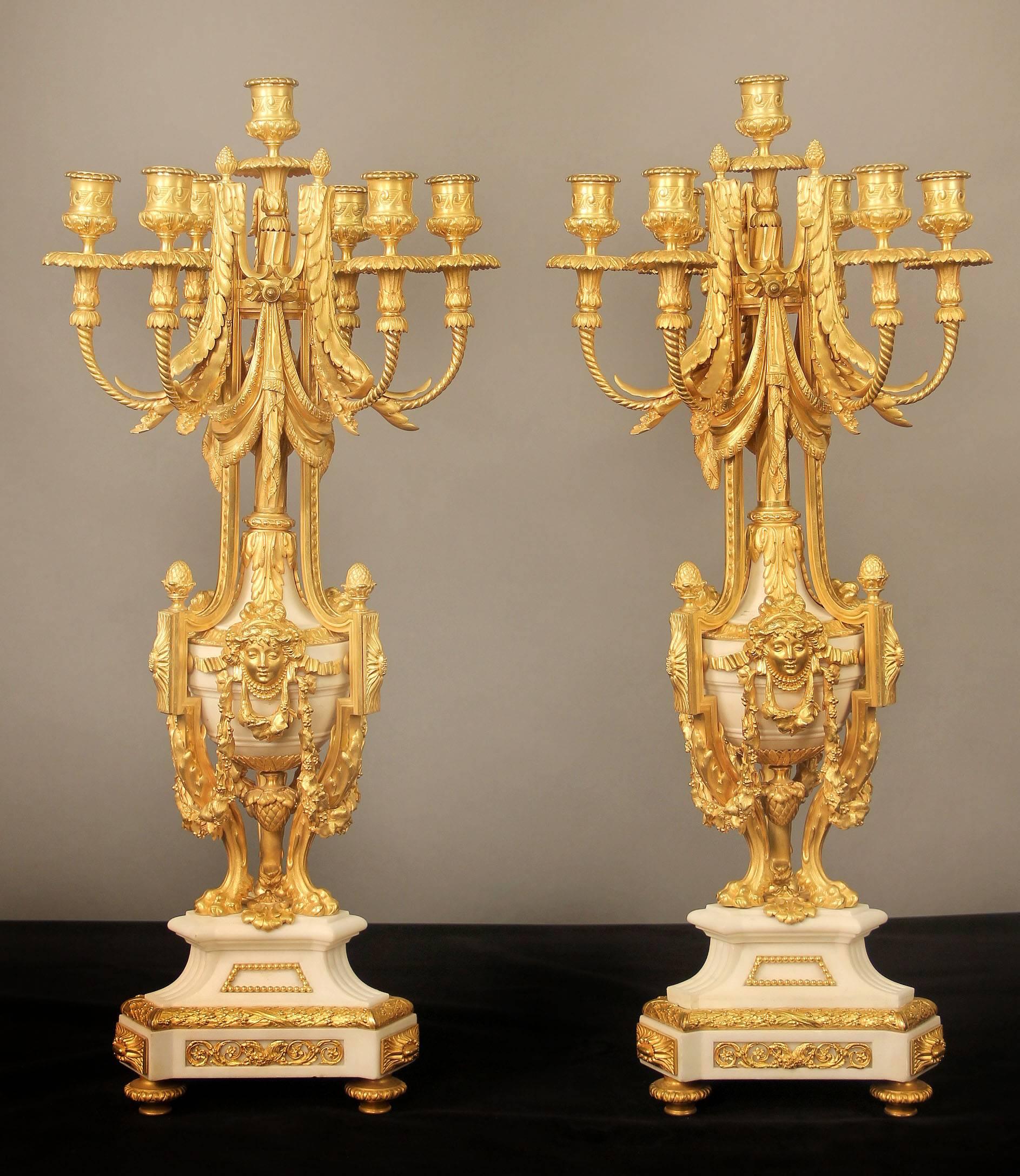 Exceptional Late 19th Century Three-Piece Clock Set by Ferdinand Gervais For Sale 2