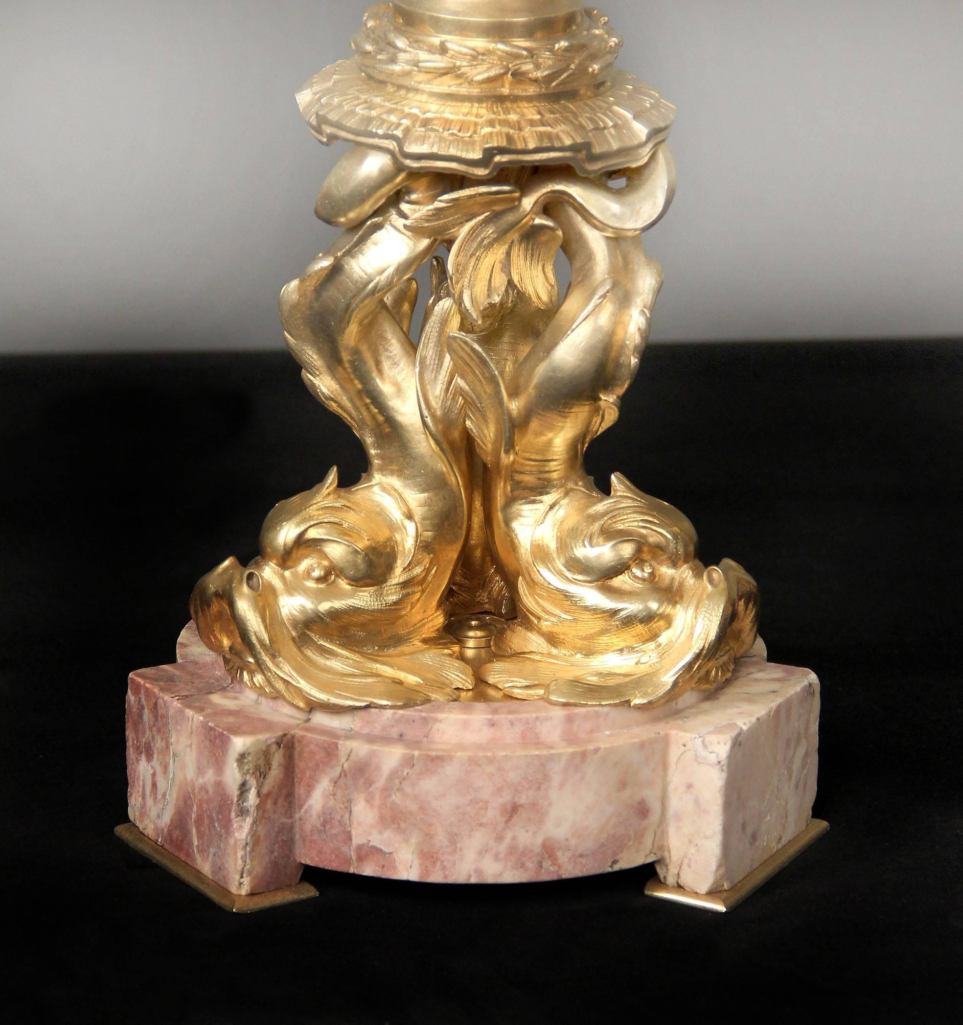 Belle Époque Pair of 19th Century Gilt Bronze 
