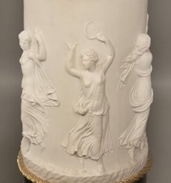 Pair of Late 19th Century Gilt Bronze-Mounted Sèvres Biscuit Porcelain Pedestals