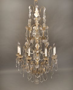 Late 19th Century Gilt Bronze and Baccarat Crystal Twelve-Light Chandelier
