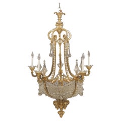 Wonderful Late 19th Century Gilt Bronze and Beaded Chandelier
