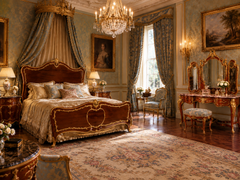 Early 20th Century Gilt Bronze-Mounted Mahogany King Size Bed by François Linke
