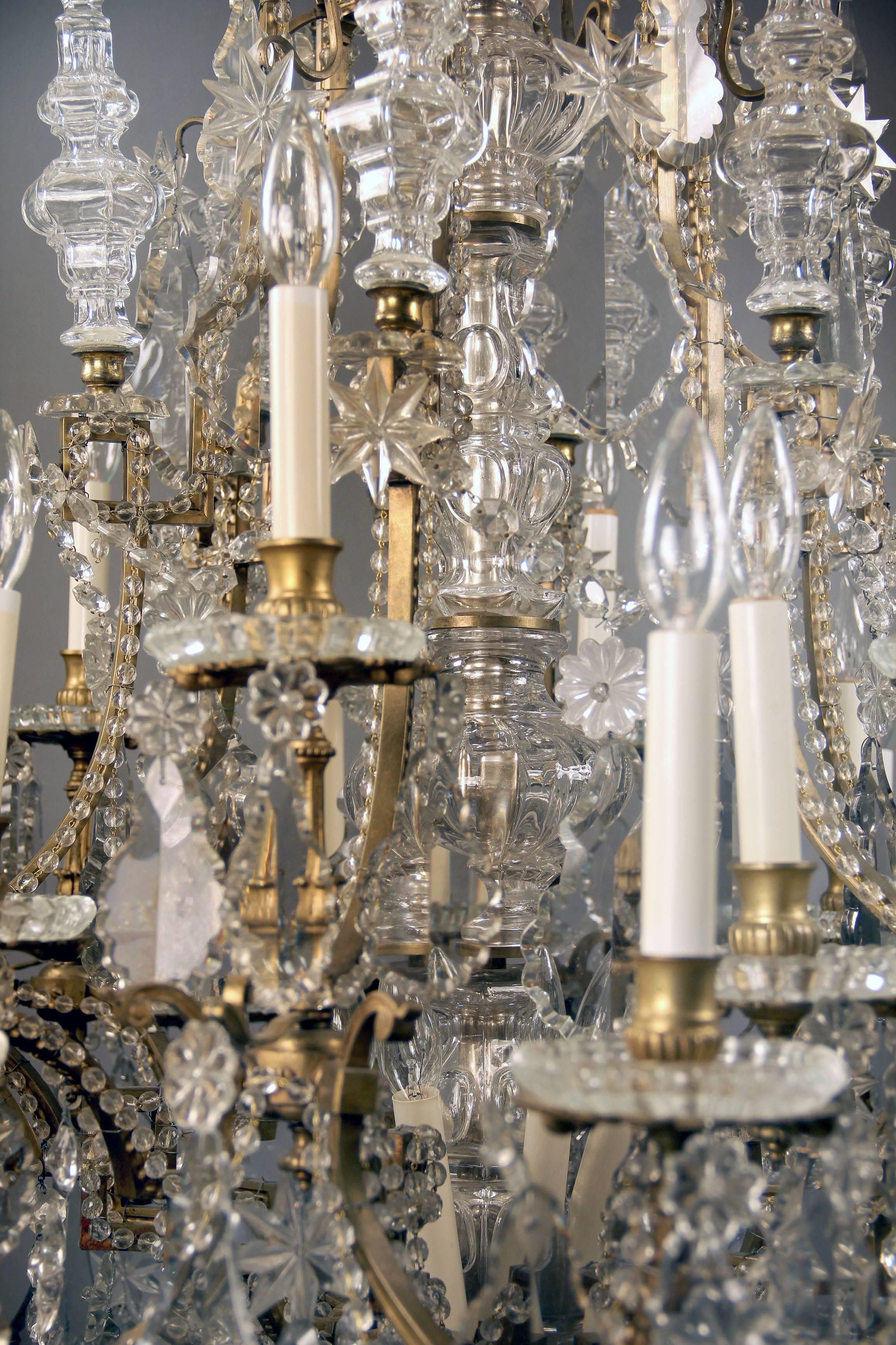 Late 19th Century Gilt Bronze and Baccarat Crystal Chandelier 1