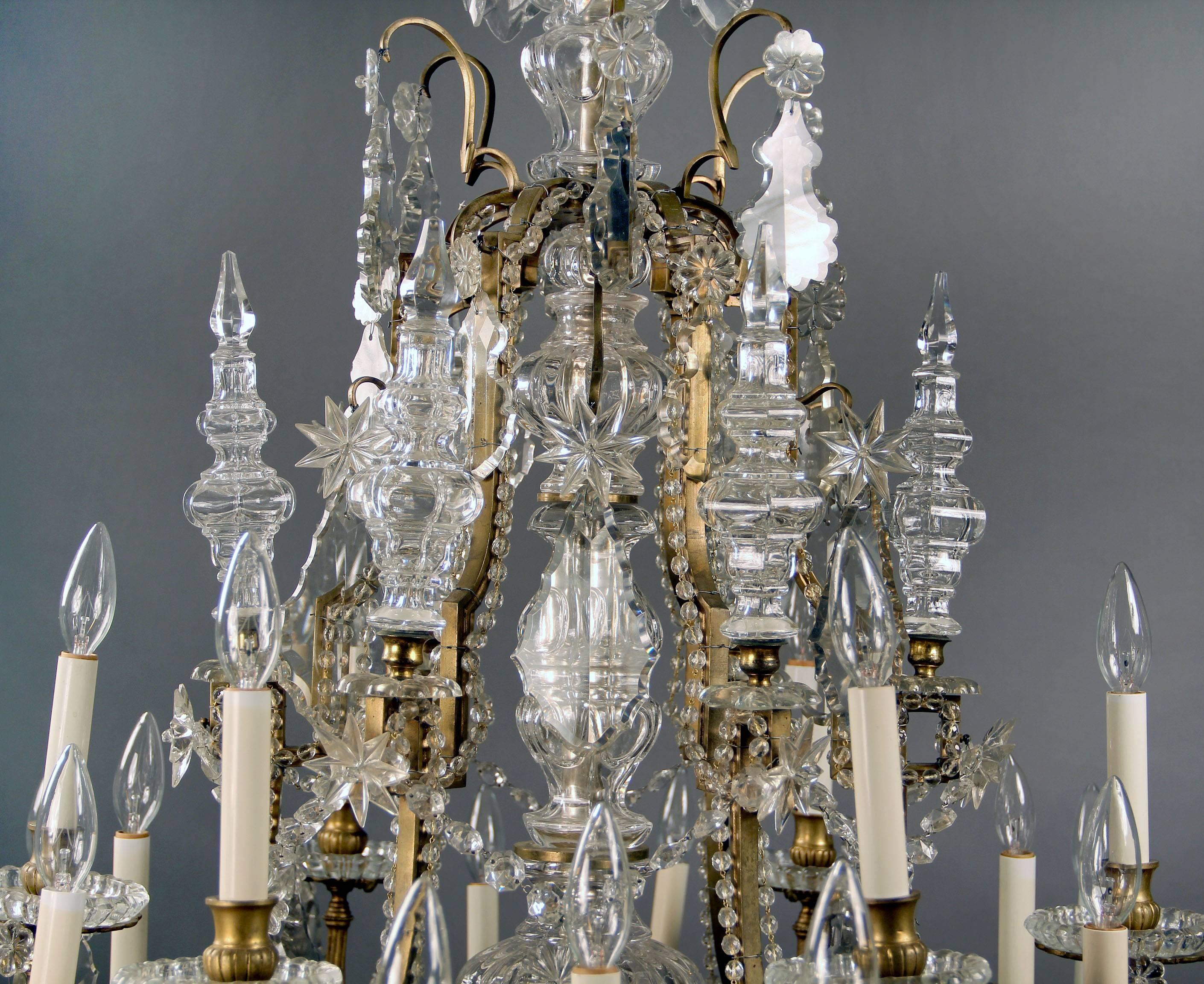 Late 19th Century Gilt Bronze and Baccarat Crystal Chandelier 2