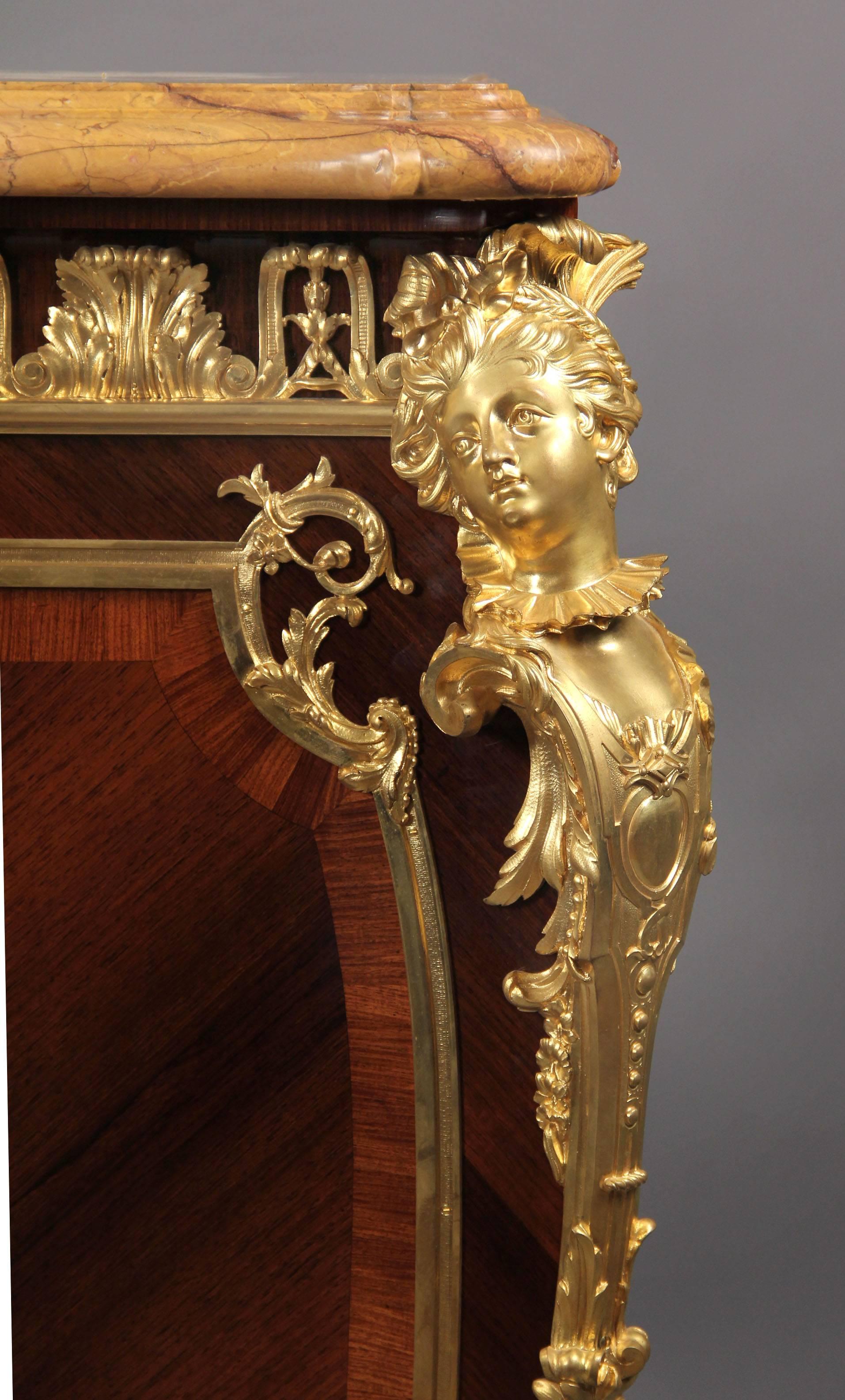 Belle Époque Fine 19th Century Gilt Bronze-Mounted Cabinet by Joseph Zwiener For Sale