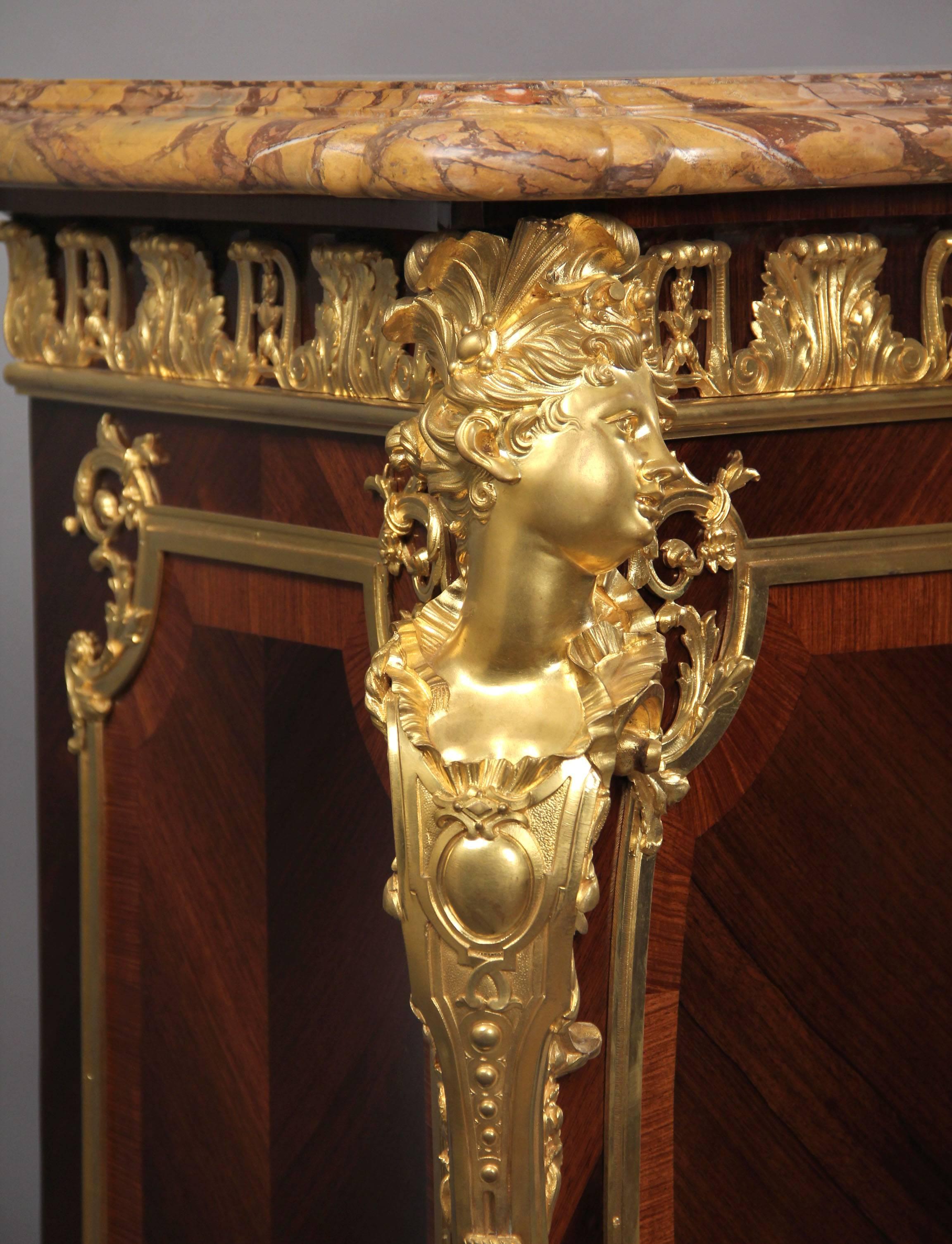 French Fine 19th Century Gilt Bronze-Mounted Cabinet by Joseph Zwiener For Sale
