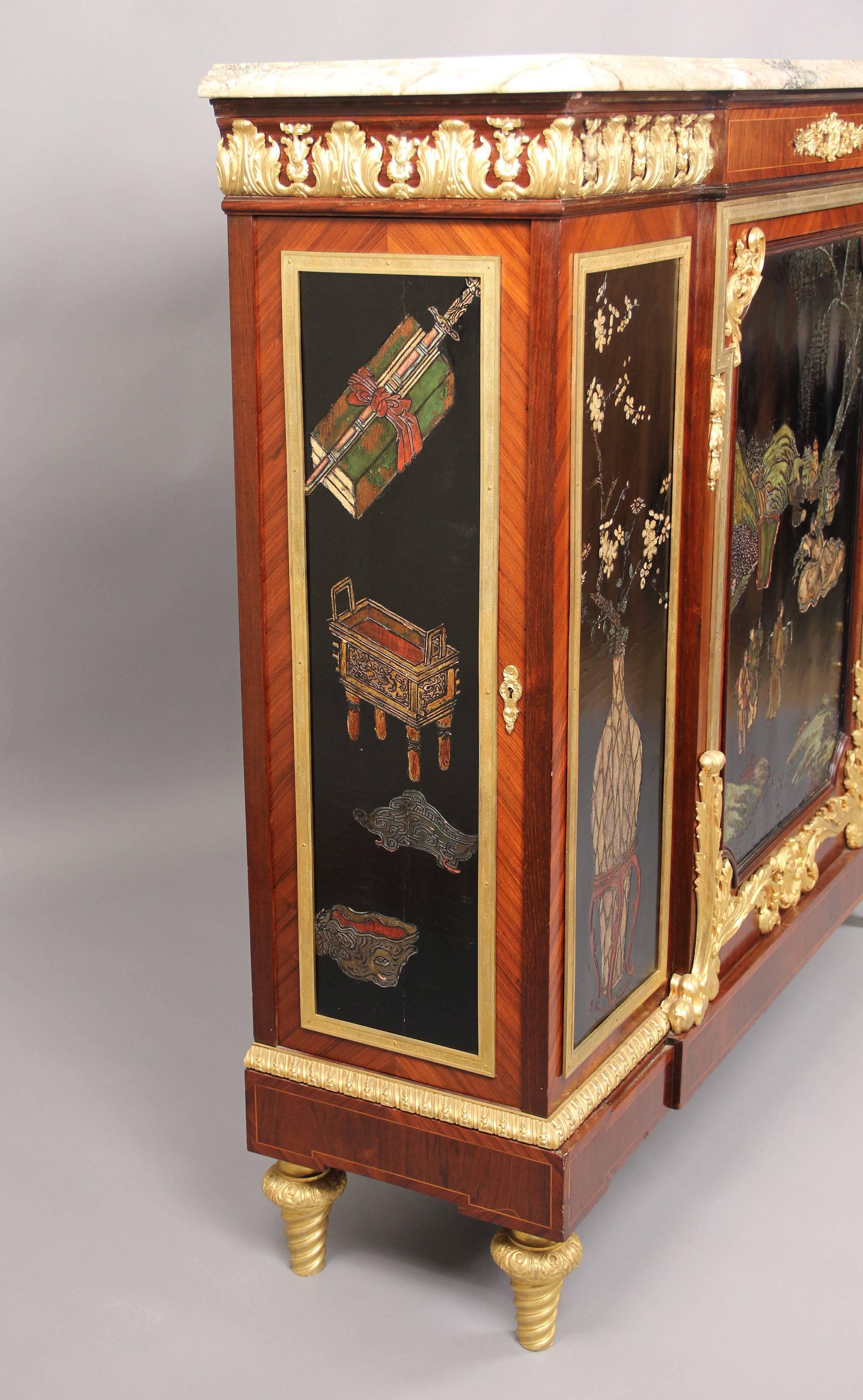 19th Century Gilt Bronze Mounted Coromandel Lacquer Cabinet by Maison Forest In Good Condition For Sale In New York, NY