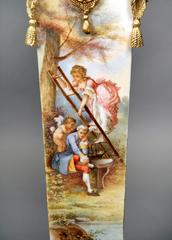 Coppia di piedistalli in stile Sèvres con montatura in bronzo dorato della fine del 19° secolo