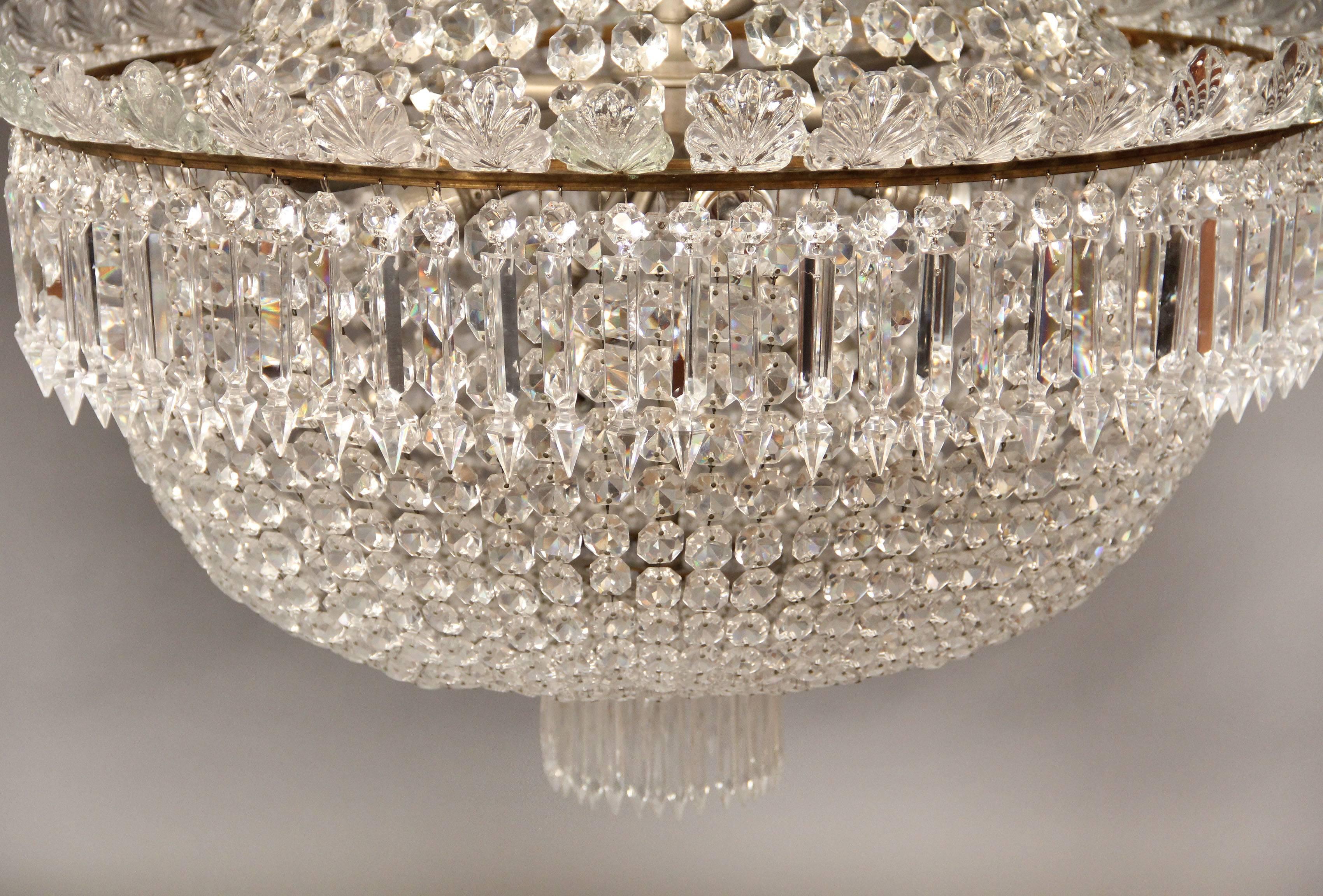 Gilt Exceptional Pair of Early 20th Century Baccarat Chandeliers