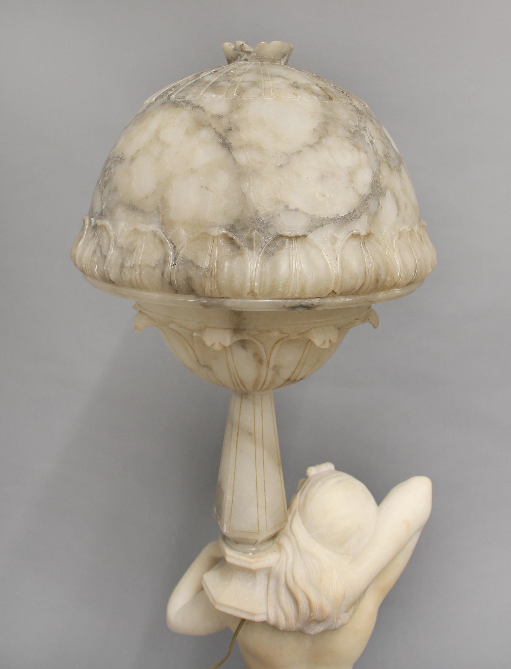 An Impressive Early 20th Century Italian Figural Sculpture Lamp by L. Gremigni For Sale 6