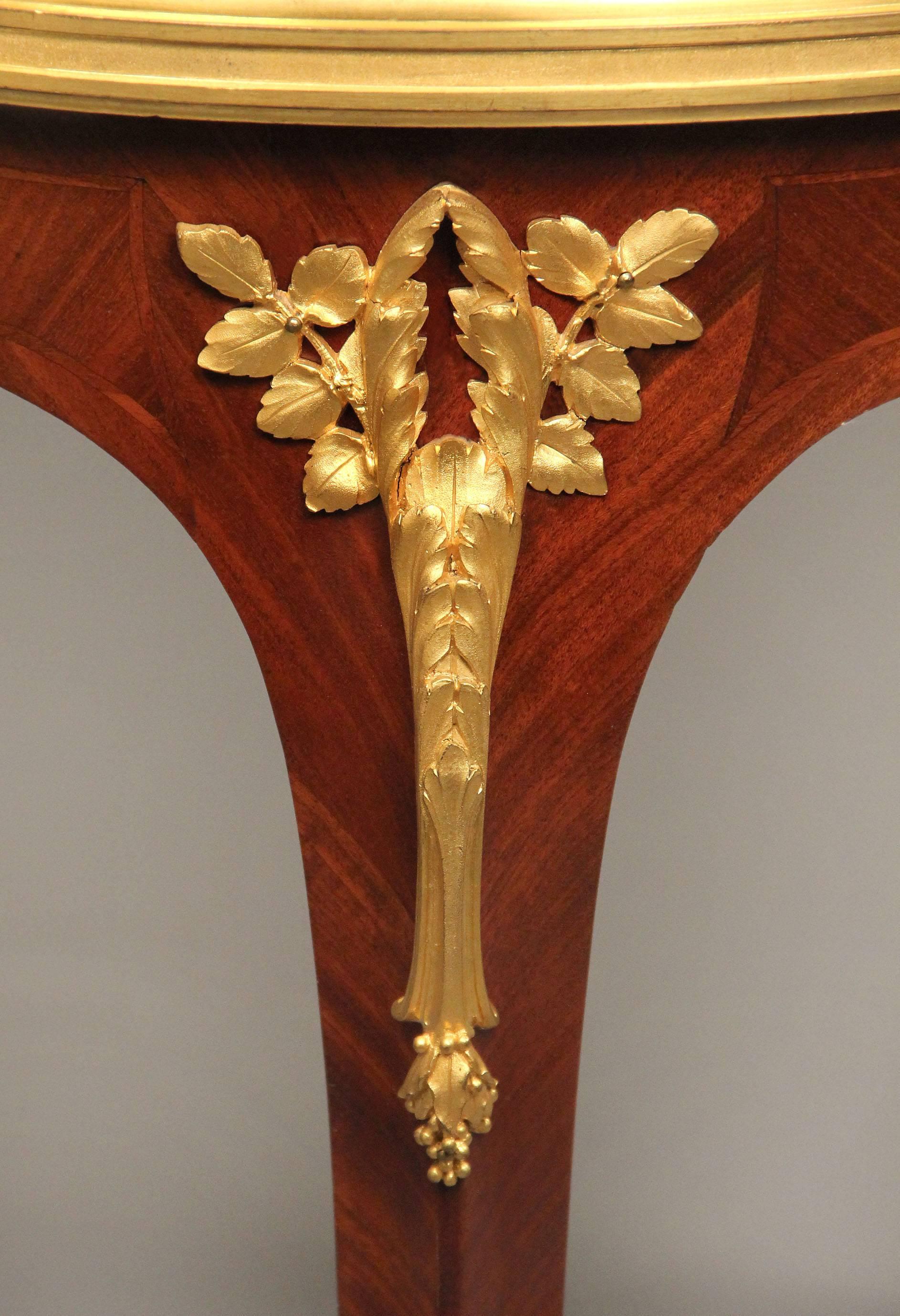 Doré Fine Late 19th Century Gilt Bronze Mounted Two Tier Tea Table By Paul Sormani en vente