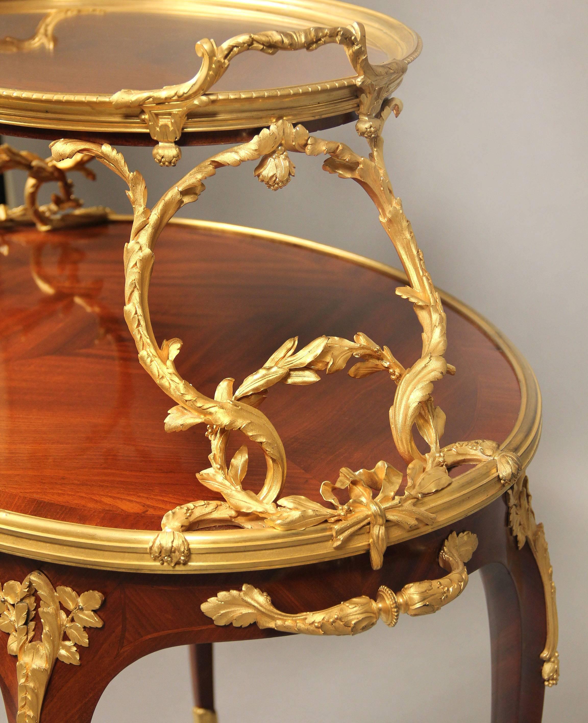 Belle Époque Fine Late 19th Century Two-Tier Tea Table by Paul Sormani For Sale