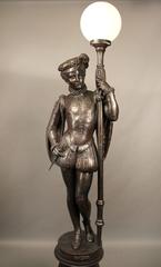 Grande coppia di torce in ghisa del XIX secolo, Fonderies D'art Du Val D'Osne